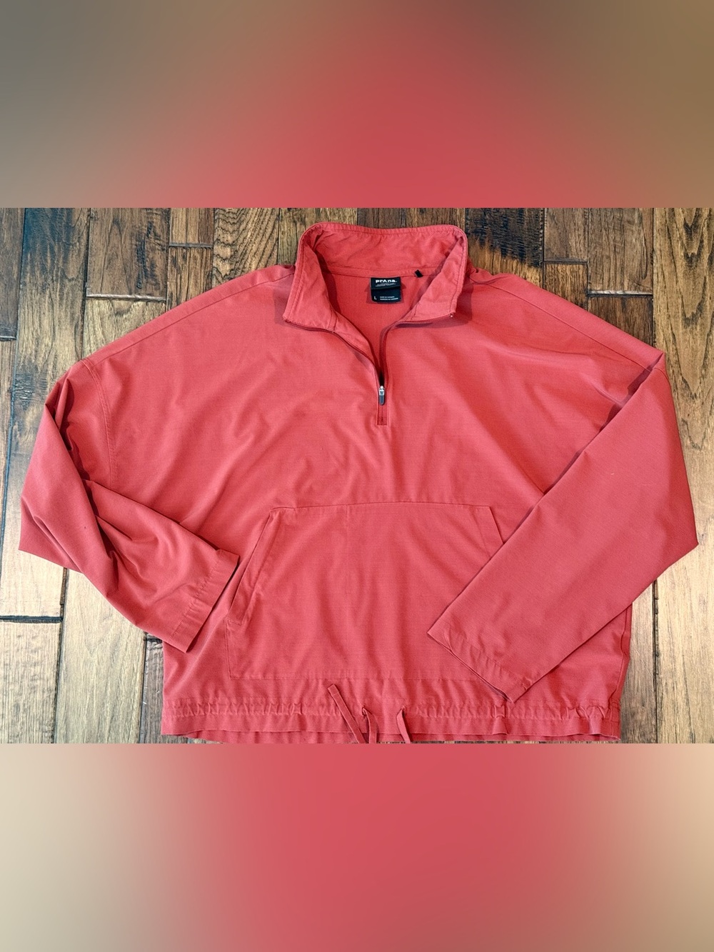 prAna Railay Pullover Rust Orange Quarter Zip Size Large